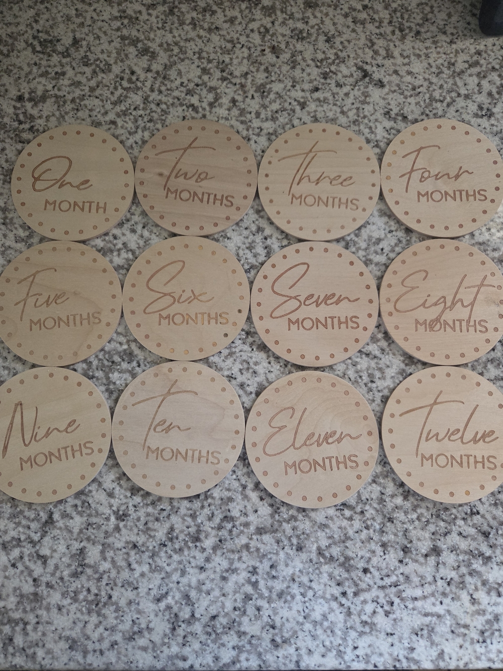 Hobby Lobby Wooden Monthly Milestone Discs - Natural Wood